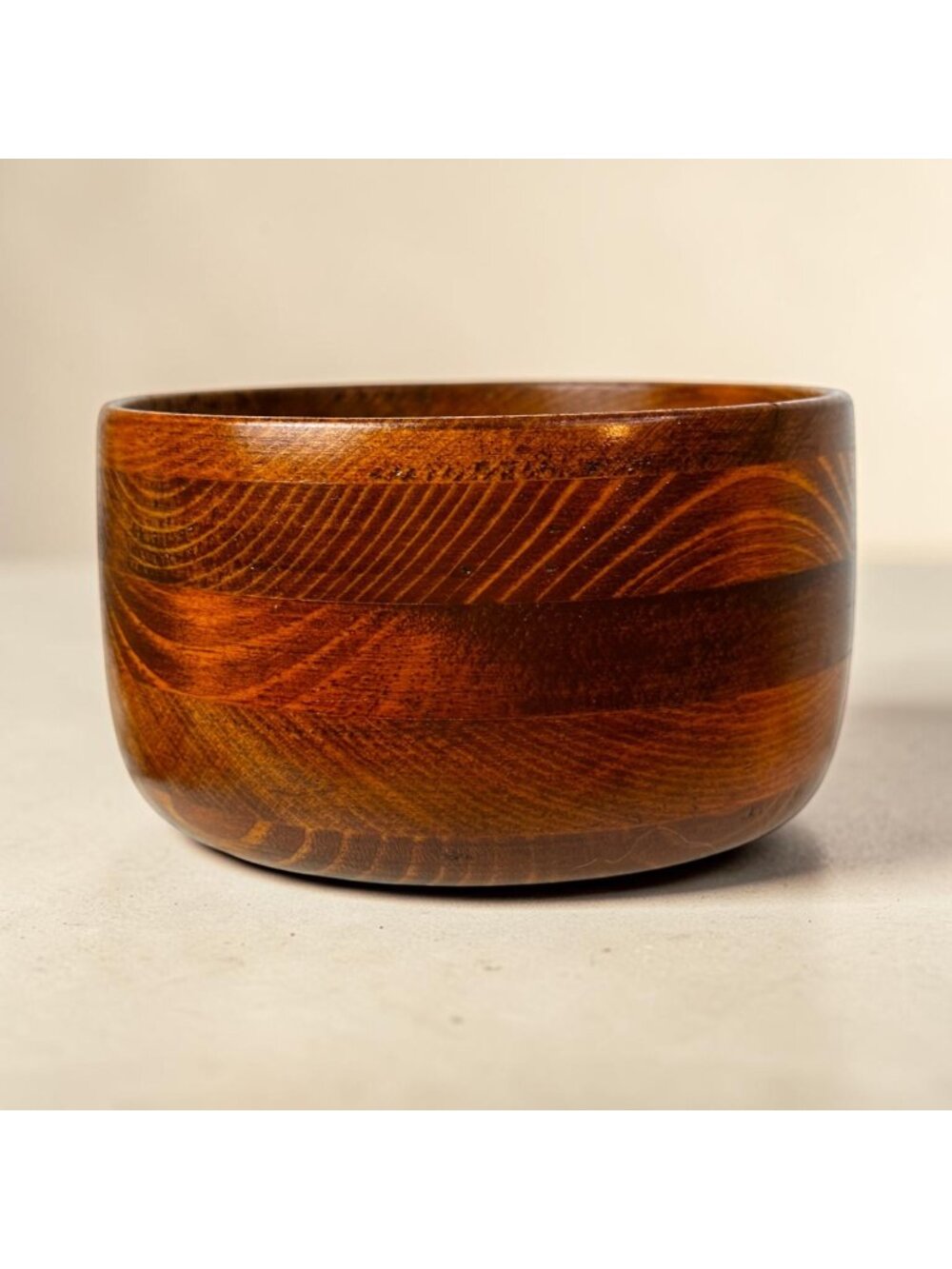 Handcrafted Wooden Bowl 6" Diameter Rustic Decorative Accent Natural Woodgrain F